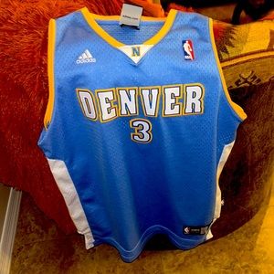 Adidas Denver Nuggets Allen Iverson Jersey, Blue, Large +2 inches length
